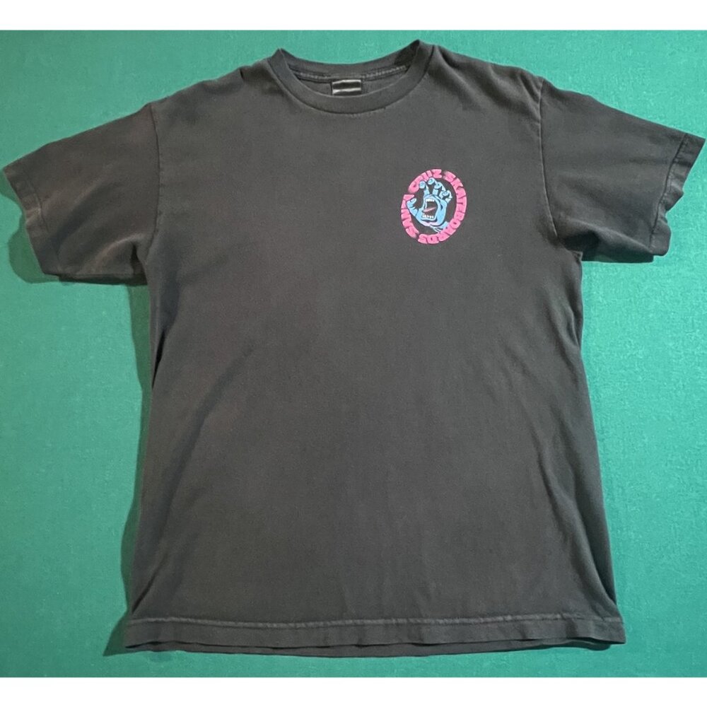 Vintage SANTA CRUZ SKATEBOARD T-Shirt Screaming Hand Black Adult Medium